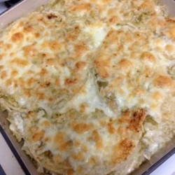 Green Chicken Enchilada Casserole