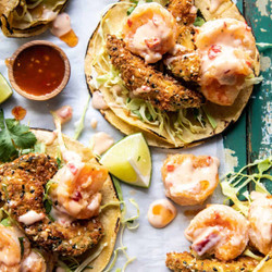 Bang Bang Shrimp And Fried Avocado Tacos