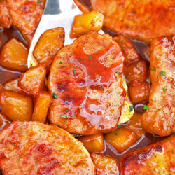 One Pan Pineapple Pork Chops