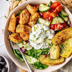Loaded Greek Chicken Bowl With Df Tzatziki