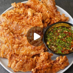 Crispy Pork Belly Chips with Thai dipping sauce
