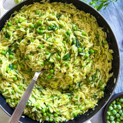 Lemon Orzo With Zucchini