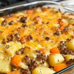 Cheesy Beef And Vegetable Bake