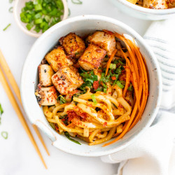 Udon Noodles With Black Pepper Tofu