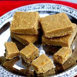 Besan Barfi - Chickpea Flour Fudge Diamonds