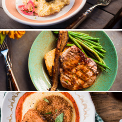Goat Cheese Grits, Croutons &amp; Cakes