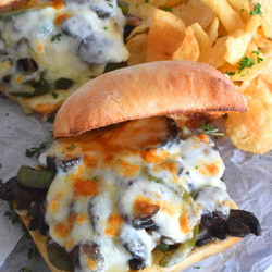 Philly Mushroom Cheesesteak Sandwich