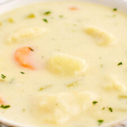 Homemade Knoephla Soup (potato And Dumpling Soup)