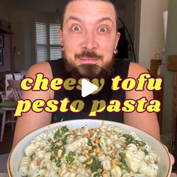 Cheesy Tofu Pesto Pasta