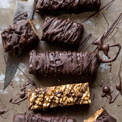 5 Ingredient Chocolate Covered Peanut Butter Crunch Bars
