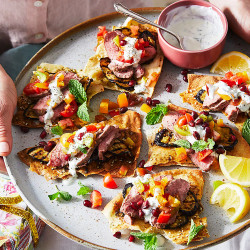 Mini Spiced Lamb Loin On Pita Crisps