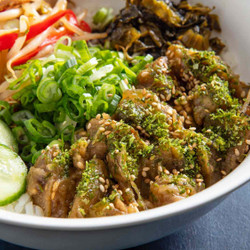 Eggplant Rice Bowl (donburi) easy must vego