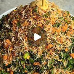 Micro Chopped Kale Salad With Pistachio-date Dressing &amp; Chickpea-parmesan Crunch