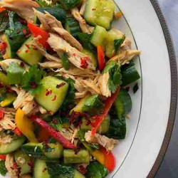 Smashed Cucumber And Chicken Salad