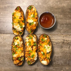 Nashville Hot Chicken Stuffed Potato Skins