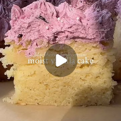 Moist Vanilla Cake With Homemade Blackberry Buttercream