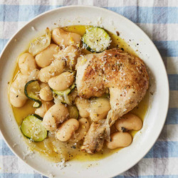 One-pot Herb-crusted Roast Chicken With Confit Onions