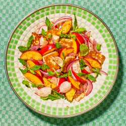 Seared Halloumi Cheese And Nectarine Salad