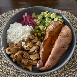 Sweet Potato Chicken Cottage Cheese Bowl