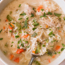 Easy Creamy Chicken Soup Recipe (with Rice)