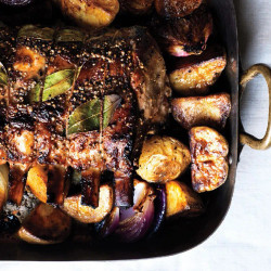 Cider-brined Pork Roast With Potatoes And Onions