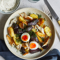 Smoked Mackerel, Beetroot And Potato Salad With Horseradish