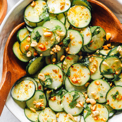 Cucumber salad with Peanut Sesame Dressing