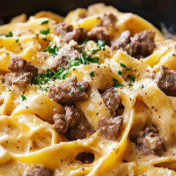 One-pot Creamy Beef And Garlic Butter Pasta