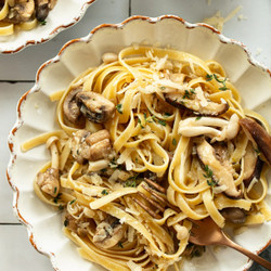 Wild Mushroom Pasta With Thyme Butter Sauce