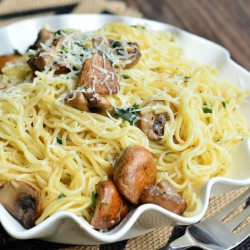 Truffle Oil Pasta And Mushrooms