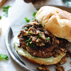 Asian Beef Burgers With A Shiitake Sauté