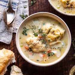 One Pot Creamy Turkey And Potato Dumplings