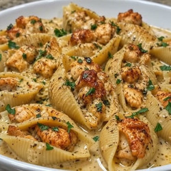 Creamy Garlic Butter Chicken Stuffed Shells