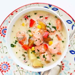 Light Salmon And Potato Chowder