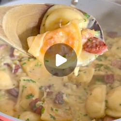 Skillet Pierogi And Kielbasa With Creamy Leeks