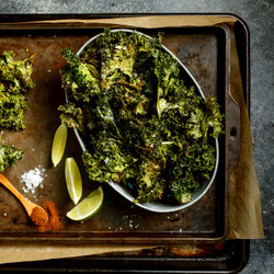 Crisp Kale Chips With Chile And Lime