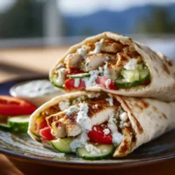 Greek Chicken Wraps With Garlic Yogurt Sauce