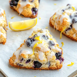 Homemade Blueberry Scones With Lemon Glaze