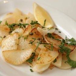 Caramelized Turnips With Capers, Lemon And Parsley