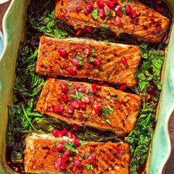 Pomegranate Molasses Glazed Salmon
