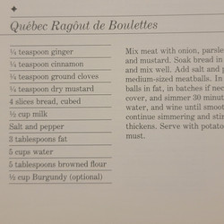 Québec Ragout de Boulettes