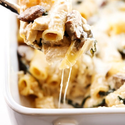 Chicken Spinach Mushroom Alfredo Casserole - Chef In Training