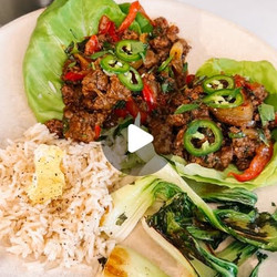Thai Basil Beef Lettuce Wraps