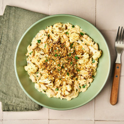 Cauliflower Cheese Bean &amp; Orzo Bowl With Herby Crumbs