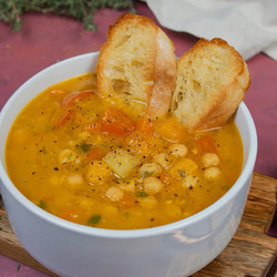 Easy &amp; Hearty Chickpea Vegetable Soup Recipe (vegan)