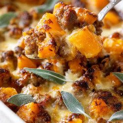 Cheesy Butternut Squash Casserole