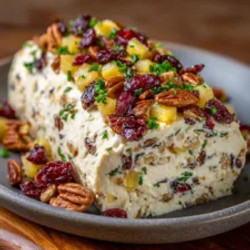 Pineapple Cranberry Holiday Cheese Log