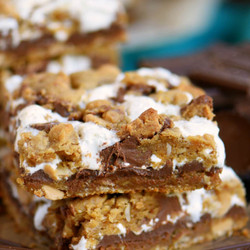 Peanut Butter Smores Oatmeal Cookie Bars