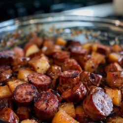 Slow Cooker Apple Kielbasa Bites