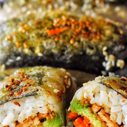 Rice Paper Sushi Rolls w/ Teriyaki Tofu And Veggies
